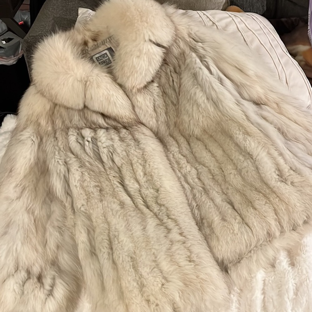 Saga Fox Winter White Blue Fox Fur
Coat